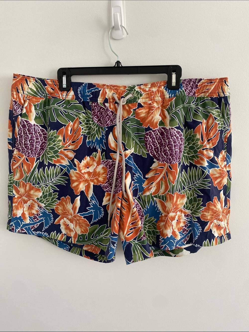 J Crew Nylon Soft Stretch Lined Swim Trunks Board Shorts 6” Tropical Size XXL
